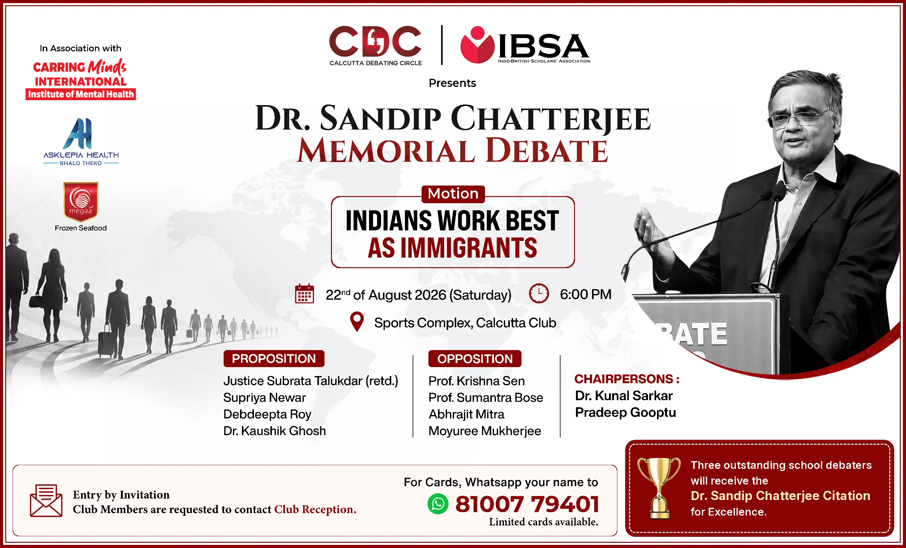 ICBI Debate — 26 August 2026 at ITC Sonar Sports Complex, Kolkata, in collaboration with Calcutta Debating Circle